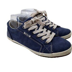 Taos Star Blue Low Top Tennis Shoes Sneakers Size 8W Indigo Comfort Canvas